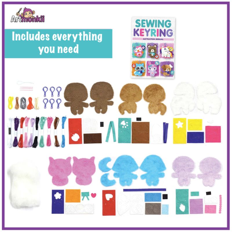 พวงกุญแจ DIY KEY RING ชุดเย็บตุ๊กตา ของเล่นสนุกๆ ของเล่นเสริมทักษะ ...