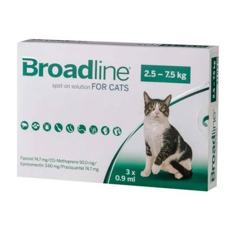 Broadline For Cat บรอดไลน์ ยาหยดป้องกัน เห็บ หมัด ไร พยาธิ ต่างๆ รวม 20 ...