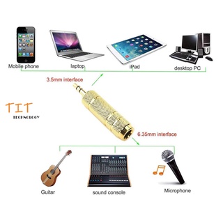 3.5mm 1/8" Male to 6.5mm 1/4" Female Stereo Audio Adapter AC Jack Connector