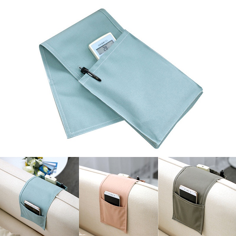 【พร้อมส่ง】กระเป๋าผ้าฝ้าย ผ้าลินิน คุณภาพสูง สําหรับแขวนตกแต่งโซฟา ข้างเตียง รีโมตทีวี โทรศัพท์มือถือ