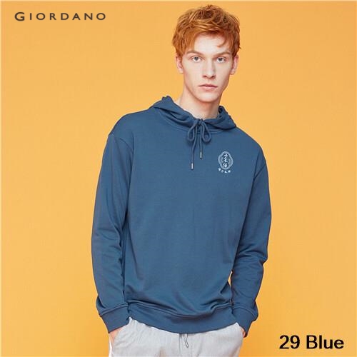 GIORDANO UNISEX Printed long-sleeve hoodie 91099657