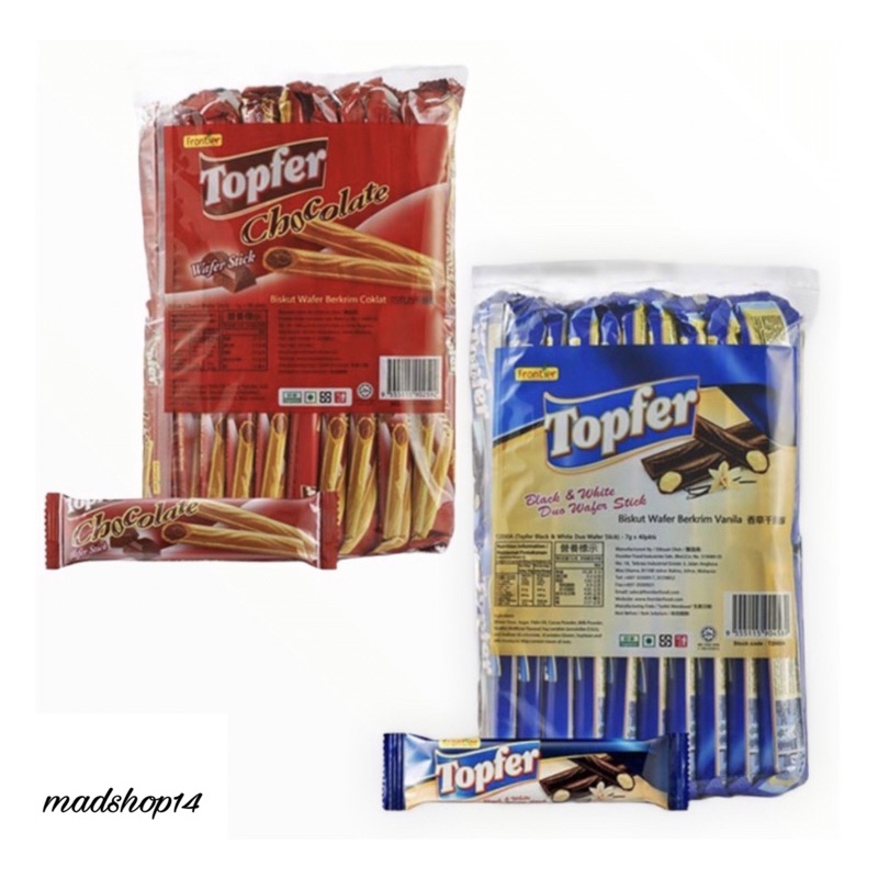 ขนมเวเฟอร์(Topfer)สอดไส้ช็อก/วนิลา 1 ห่อ มี 40 ซอง