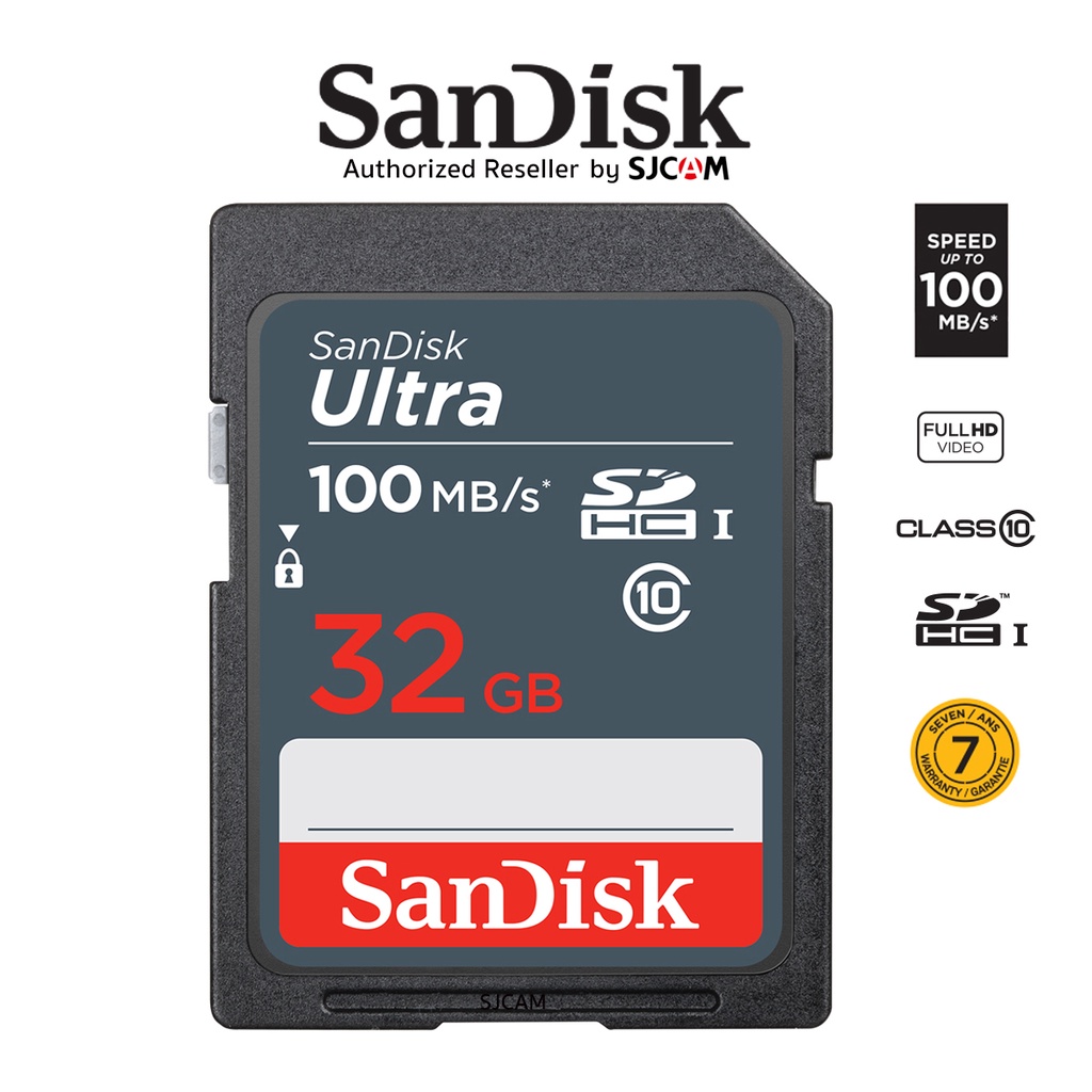 SanDisk Ultra SD Card 32GB SDHC Class10 Speed 100MB/s (SDSDUNR-032G-GN3IN)  เมมโมรี่การ์ด สำหรับ SDCARD กล้องมิลเลอร์เลส DSLR Mirrorless ประกัน 7ปี |  Shopee Thailand