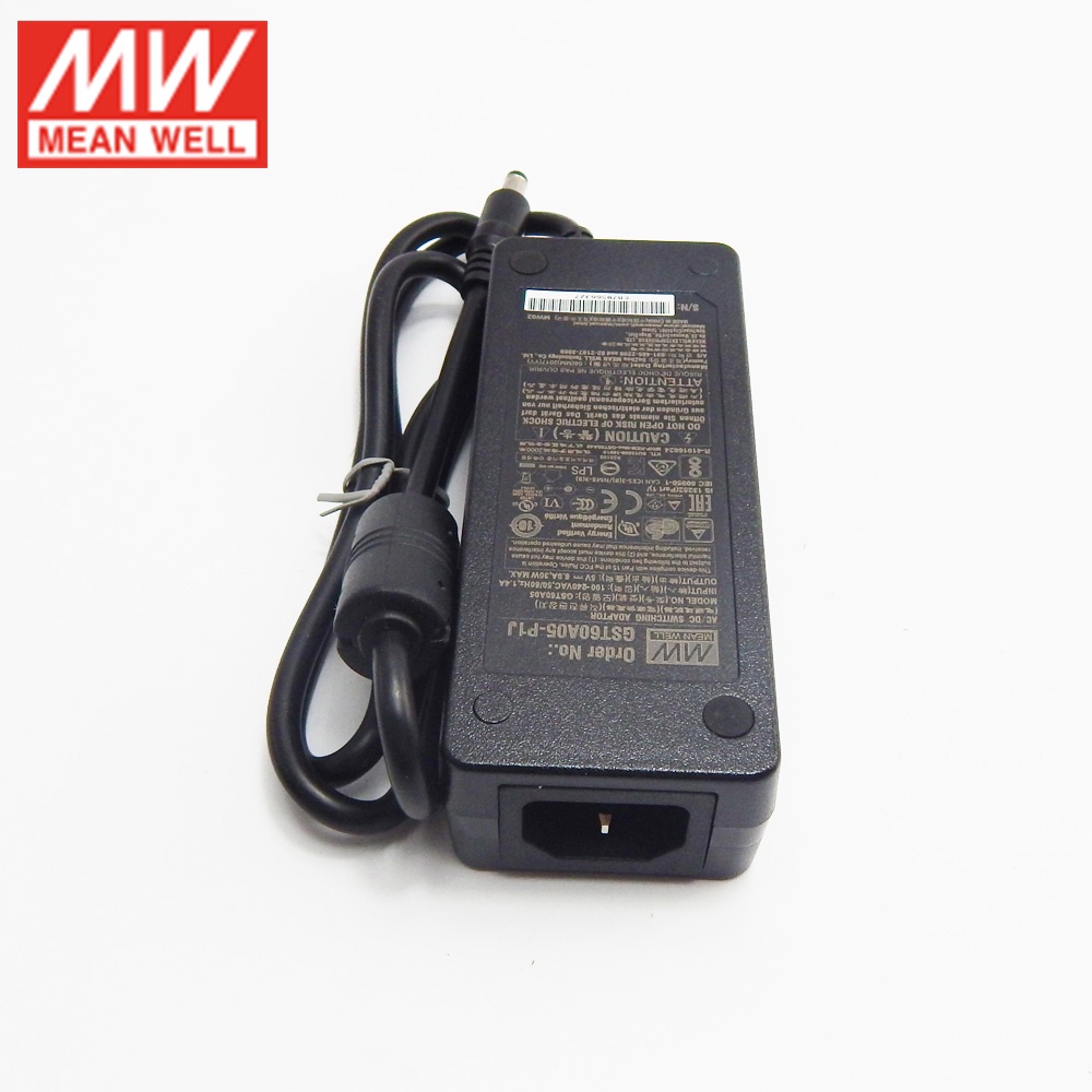 Gst60a09-p1j MEAN WELL อุตสาหกรรมเดสก์ท็อป Adaptor 110V220V AC ถึง 9V DC 6A 54W Meanwell ระดับ VI อะ