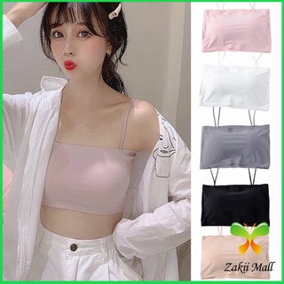 Zakii Mall สปอร์ตบรา สายเดี่ยวแบบเกาะอก สายเดียว ผ้านิ่มเด้ง สีหวาน sports bra