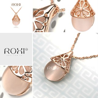 ROXI สร้อยคอพร้อมจี้ Rose Gold Plated ประดับอัญมณี  Opal รูปหยดน้ำ