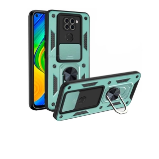 Shockproof Armor Casing For Xiaomi Redmi Note 9 Pro Max 9s 9T Redmi 9 9A 9C 4G Slide Back Camera Lens Protect Full Protection Ring Stand Phone Case Cover