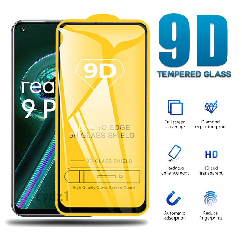 ฟิล์มกระจก สำหรับ แบบเต็มจอ 9D รุ่นใหม่ Realme 14 14T 14x 13 13+ 12 12+ 11 11x 10 9 8 7 6 5 9i 8i 7i