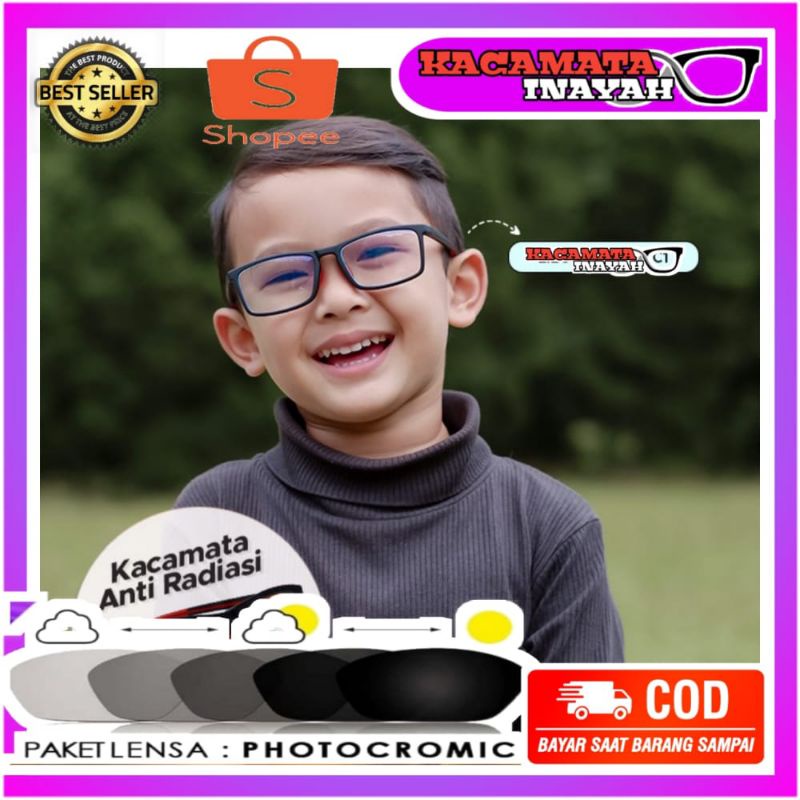 PHOTOCHROMIC ANTI-RADIATION CHILDRENS GLASSES | แก้วบลูเรย์ | CHILDRENS MINUS FRAME แก้ว 5287