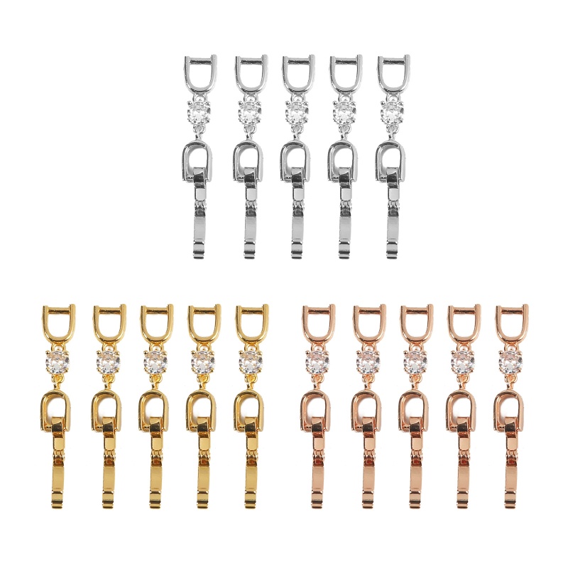 Whi 5 ชิ้นชุดเครื่องประดับโครงการสร้อยคอ Clasp สําหรับสร้อยข้อมือ Rhinestone Extender ปิดโซ่ตัวเชื่อ