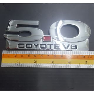 Logo 5.0 coyote V8 งานเหล็ก 13.5 x 5 cm