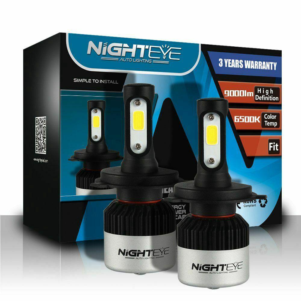 Nighteye H4 HB2 9003 3-Sided LED Headlight Kit 72W 9000LM Hi/Lo Power Bulb 6500K NxUW