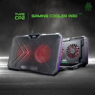 พัดลมโน๊ตบุ๊ค เกมมิ่ง EGA TYPE CP2 RGB Gaming Cooling Pad TYPE CP2