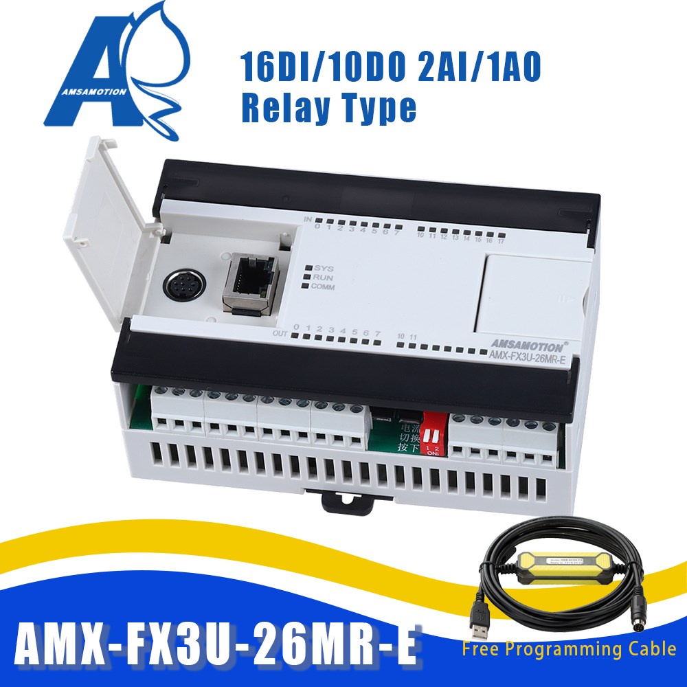 YY AMX-FX3U-26MR ใช้งานร่วมกับ Mitsubishi MELSEC PLC รีเลย์ 2AI/1AO 16DI/10DO Ethernet MODBUS ฟังก์ช