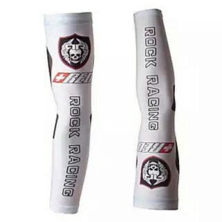 ปลอกแขนจักรยาน ROCK RACING สีขาว (พร้อมส่ง)