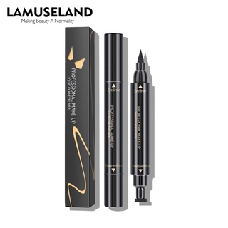 Lamuseland อายไลเนอร์สีดำแบบสองด้านที่กันน้ำ กันเหงื่อ และแห้งเร็วเหมาะสำหรับผู้เริ่มต้นใช้งาน# Q614