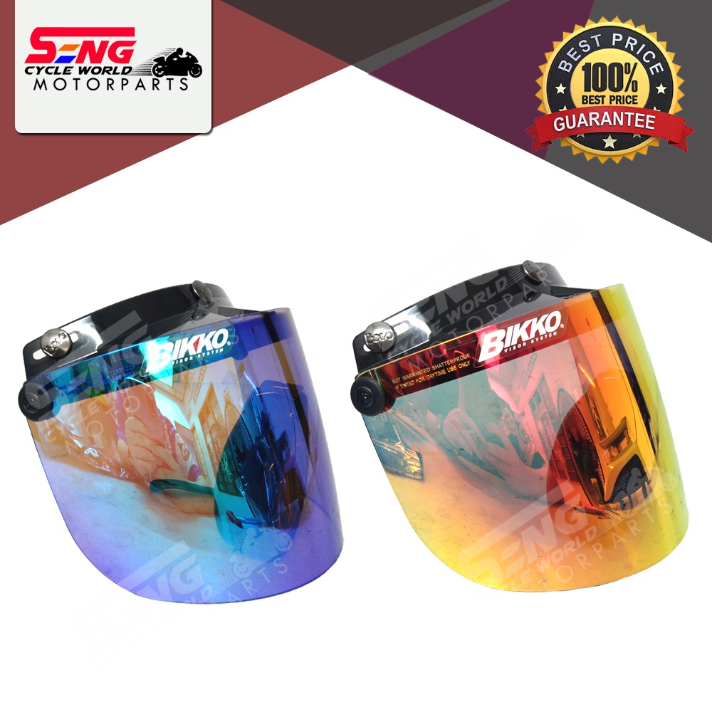 BIKO CRYSTAL SIANG/ MALAM VISOR - สีส้ม สีเขียว ( สําหรับหมวกกันน็อค MS88, SGV 99, LTD, MAGNUM & ETC