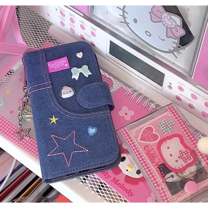 พร้อมส่ง เคสไอโฟน y2k ยีนส์ ปักลาย Rubbie room เคส airpod 1 2 pro #7