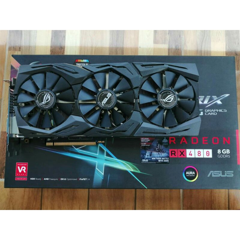 พร้อมส่ง🔥RX480 8G ASUS STRIX GAMING ROG