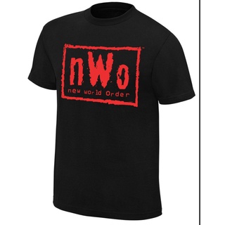 เสื้อยืด ผ้าฝ้าย พิมพ์ลาย WWE NWO WORLD ORDER Wolfpac ET56WRE25486 สําหรับผู้ชาย