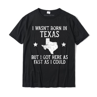 เสื้อยืดลําลอง ผ้าฝ้าย 100% แขนสั้น คอกลม ทรงหลวม ลาย IM Not Born In Texas สําหรับผู้ชาย คู่รัก