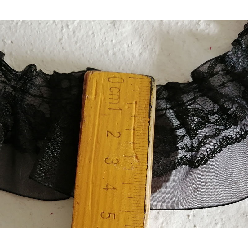 แนะนำ ผ้าม่าน 1 หลาสองชั้นสีดํา Organza ลูกไม้ Trim ผ้าปูที่นอนผ้าม่านเสื้อผ้าข้อมืออุปกรณ์ตกแต่งจีบตาข่ายลูกไม้ Trim ราคาพิเศษ มีเก็บเงินปลายทาง