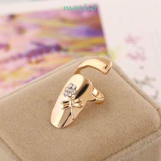 Mocho ใหม่ แหวนสวมนิ้วมือ ประดับเพชรเทียม น่ารัก สําหรับตกแต่งเล็บ