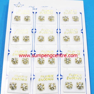 ต่างหูฝังเพชร A548 Diamond earrings A548