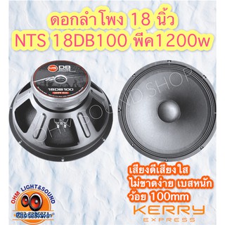 ดอกลำโพง 18 นิ้ว NTS รุ่น18DB100 1200w พีค เบสหนัก เสียงดี เสียงชัด โลมาเต็มๆ ความไวสูง แม่เหล็กใหญ่