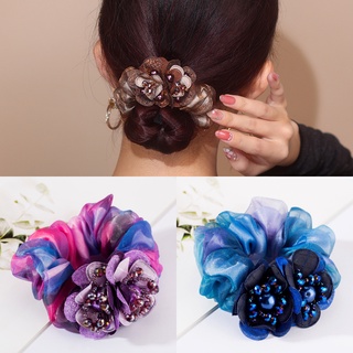 Head Flower Headdress Hair Ornament Hair Rope Mum Head Rope Tie Leather Band Senior Sense Hair Ring Female Pill Head Coiled Hair Gods