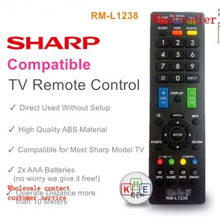 Rm-l1238 Sharp LCD/LED รีโมทคอนโทรลทีวี พร้อมปุ่ม 3D