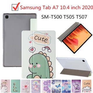 เคสหนัง Pu แบบพับได้สําหรับ Samsung Galaxy Tab A7 10 . 4 นิ้ว 2020 Sm - T500 T505