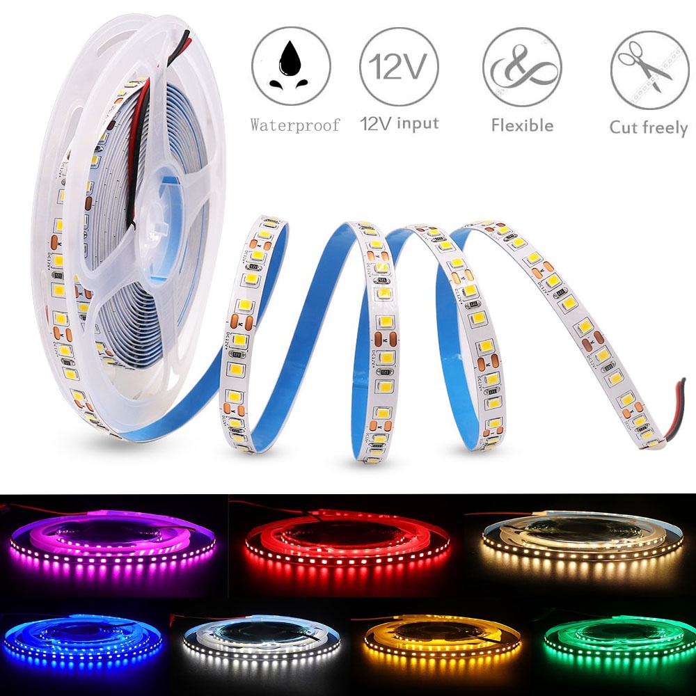 แถบไฟ 12V RGB กันน้ํา 60LED/M SMD 2835 LED 5 เมตร สําหรับตกแต่งบ้าน