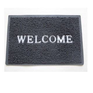 พรมเช็ดเท้าดักฝุ่น WELCOME ขนาด 40x60ซม. สีเทา