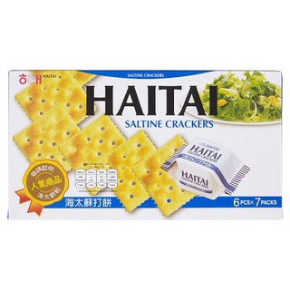 🔥The Best!! ไฮไท แครกเกอร์รสเค็ม 6 ชิ้น x 7 ห่อ Haitai Crackers, Salty, 6 pieces x 7 packs