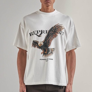 เสื้อยืดแขนสั้น พิมพ์ลายนกอินทรีย์สโลแกน REP Europe and the United States สไตล์เรโทร แฟชั่นฤดูร้อน สําหรับผู้หญิงS-5XL