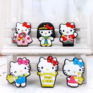 จี้การ์ตูนอนิเมะ Hello Kitty Jibbits Jibitz Croccs Charm Jibitz Pins สําหรับตกแต่งรองเท้า Crocks