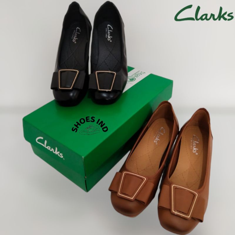 Clarks 881 Wedges รองเท้าหนัง 4 ซม. สําหรับผู้หญิง