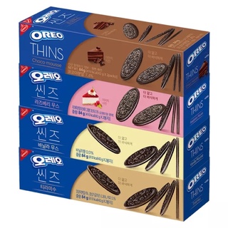 [พร้อมส่ง]โอรีโอ้บิสกิตแผ่นบางสอดไส้ครีม Oreo Thin Chocolate Cookie🍫🍪🇰🇷