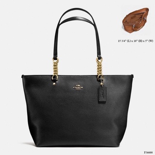 Coach36600 tote zip สีดำ