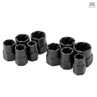 10pcs Damaged Bolt Nut Screw Remover Tool Kit Damaged Bolt Removal Set Damaged Bolt Nut Screw Removal Socket