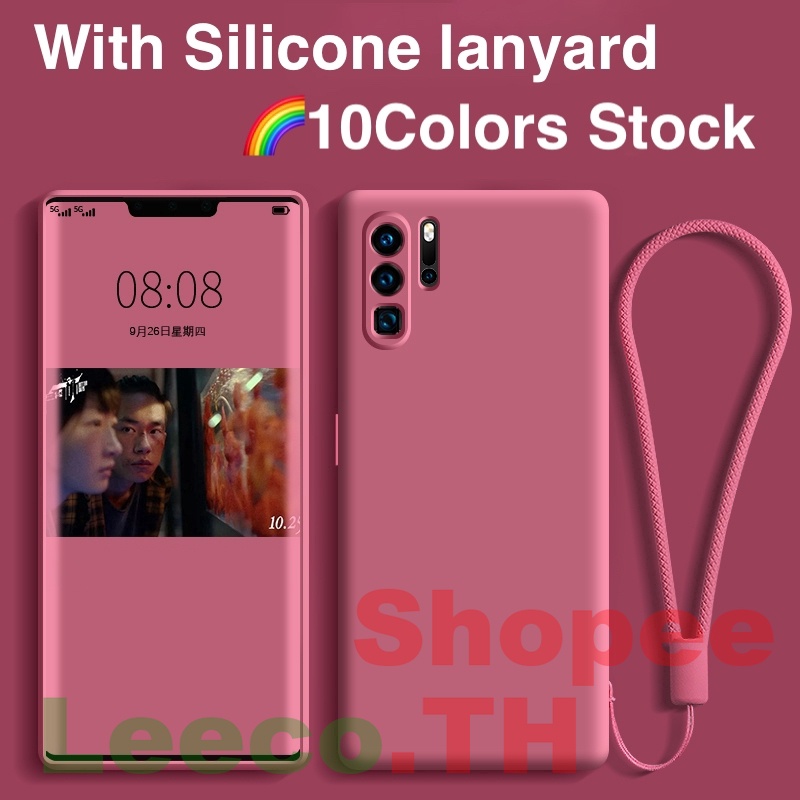 ป้องกันการสึกหรอของกล้อง เคสโทรศัพท์ซิลิโคน พร้อมสายคล้อง สําหรับ HUAWEI P30 P30Pro P30Lite P20 P20P