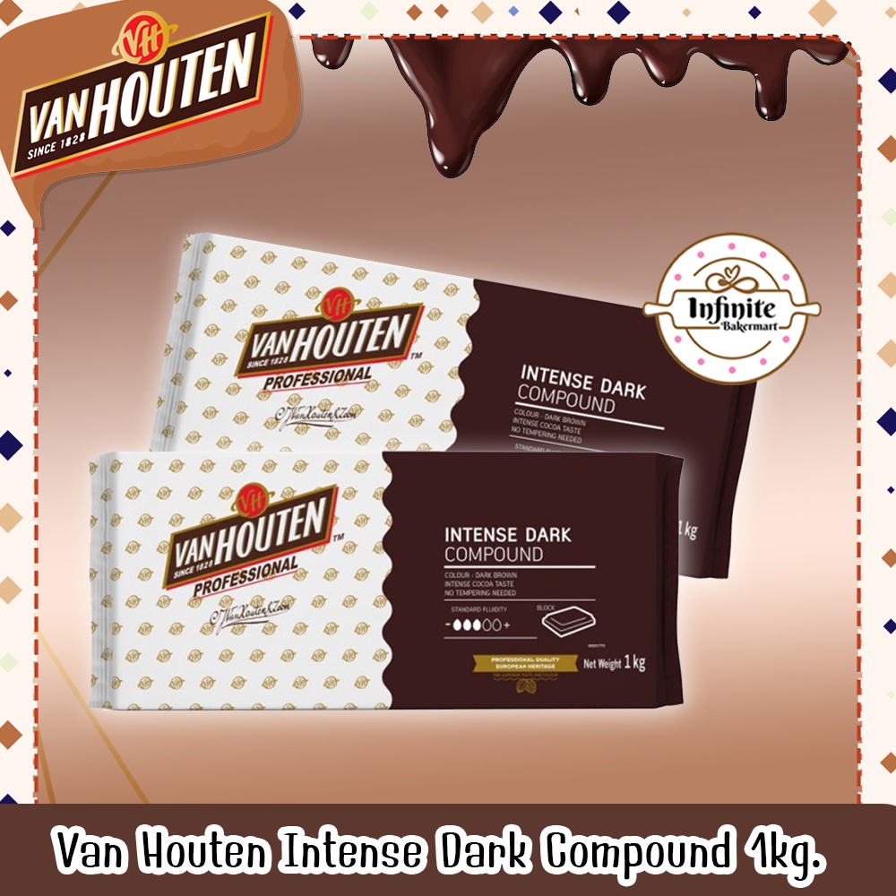 พร้อมส่ง ส่งฟรี Van Houten Intense Dark Compound Chocolate 1กิโล