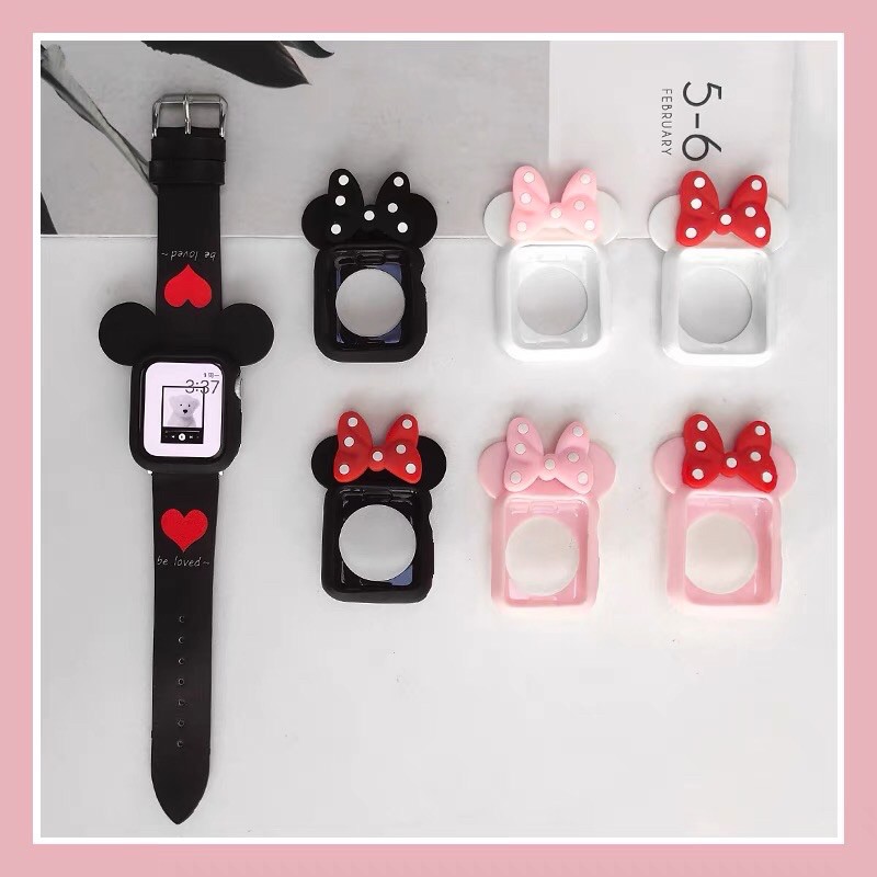 พร้อมส่ง เคสนาฬิกา มิคกี้ มินนี่  ใช้ได้กับ Smart Watch 6 4 5 3 2 1 Se และ รุ่น K7Pro X7 X8Max IW9 ขนาด 38 40 42 44