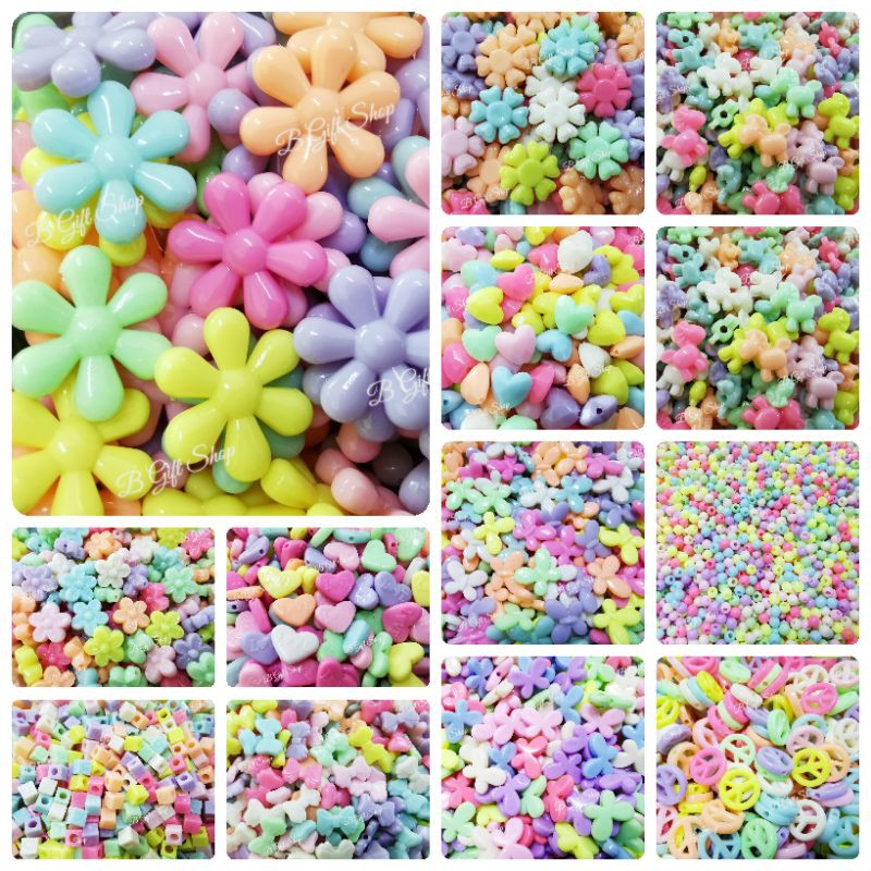 ล้างสต๊อก​ ลูกปัด​ สีหวาน​ คละแบบ​ คละลาย
