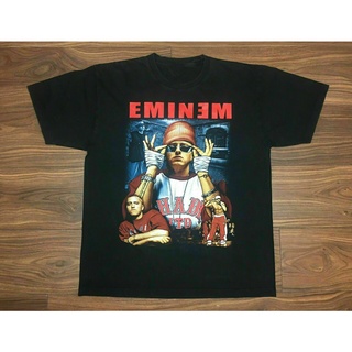 De32wew632 เสื้อยืด ผ้าฝ้าย แขนสั้น พิมพ์ลาย Eminem Slim Shady สีดํา สไตล์วินเทจ สําหรับผู้ชาย ZL979 POI32SDF12439