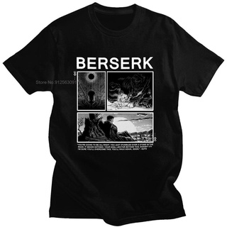 [100% Cotton] เสื้อยืดแขนสั้นลําลอง ผ้าฝ้าย 100% พิมพ์ลายการ์ตูนอนิเมะ Berserk Guts ทรงหลวม สไตล์ฮาราจูกุ แฟชั่นฤดูร้อน