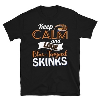 oversize T-shirt เสื้อยืดแขนสั้น พิมพ์ลาย Keep Calm And Loe Blue Tongued Skinks LAiidd96GLcfdi63 สไตล์คลาสสิก S-5XL