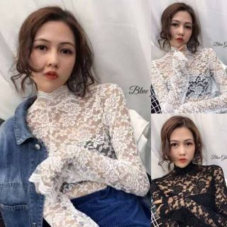 เสื้อลูกไม้เนื้อดีแบบซีทรู