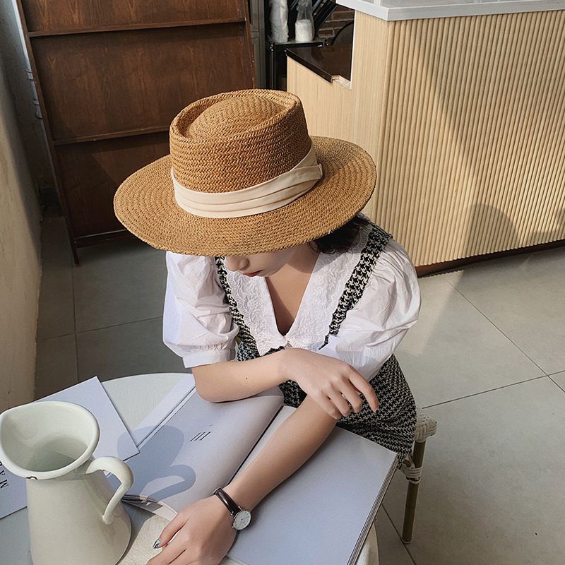 ฺB015 [พร้อมส่งจากไทย] หมวกปานามา ปีกกว้าง